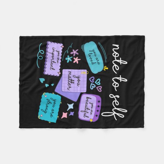 Note To Self You Suicide Prevention Awareness  Fleecedecke (Vorderseite (Horizontal))