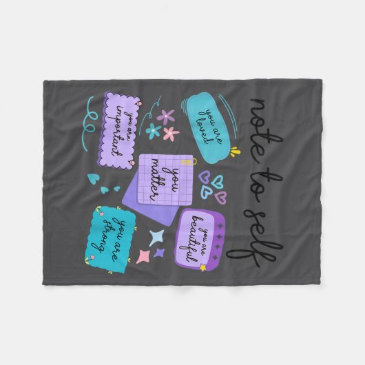 Note To Self You Suicide Prevention Awareness Fleecedecke (Vorderseite (Horizontal))