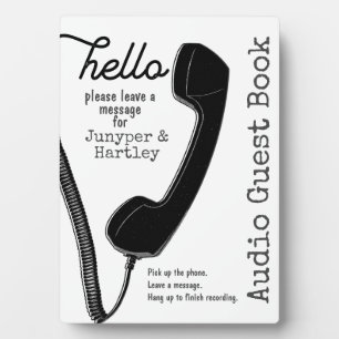 Note Wedding Audio Guest Book Black Phone Receiver Fotoplatte