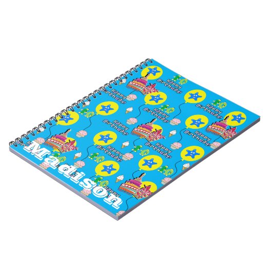 Notebook, #10 Happy 10 th Birthday Notes Blue Notizblock (Linke Seite)