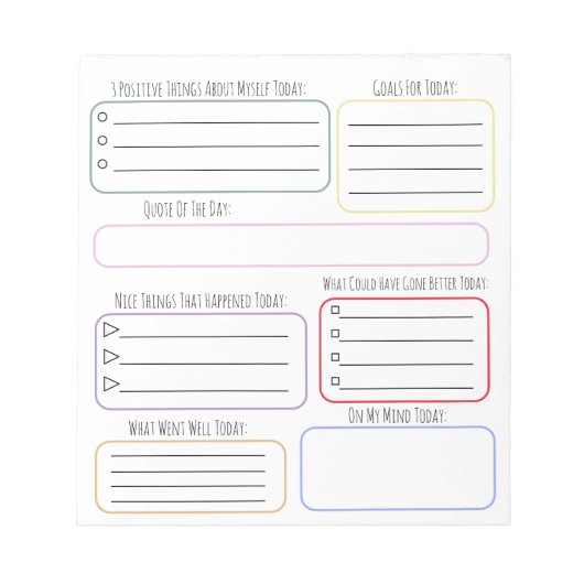 Notebook (13,97 x 15,24 cm), 40 Pages - Today Notizblock (Vorderseite)