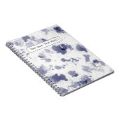 Notebook (16,5 x 22,2 cm) - Blaues Muster Notizblock (Rechte Seite)