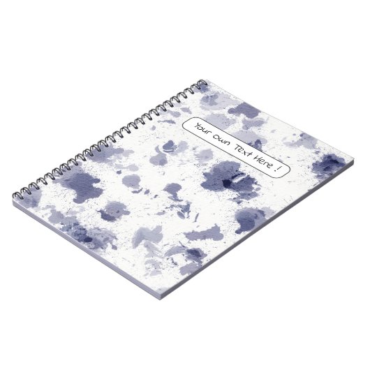 Notebook (16,5 x 22,2 cm) - Blaues Muster Notizblock (Linke Seite)