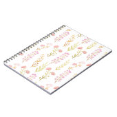 Notebook (16,5 x 22,2 cm) - Muster der rosa Blume Notizblock (Linke Seite)