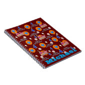 Notebook, #4 Happy 4th Birthday Notes Dark Red Notizblock (Rechte Seite)