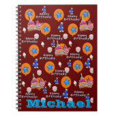Notebook, #4 Happy 4th Birthday Notes Dark Red Notizblock (Vorderseite)