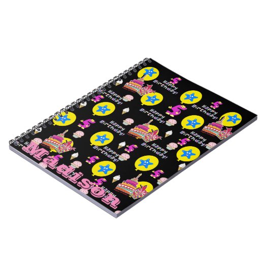 Notebook, #5 Happy 5th Birthday Notes Black Notizblock (Linke Seite)