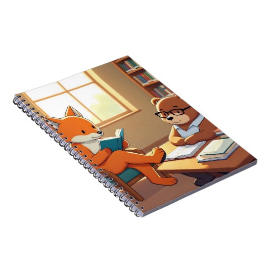 Notebook-Abdeckung für Smart Fox Bären Reading Lib Notizblock (Rechte Seite)