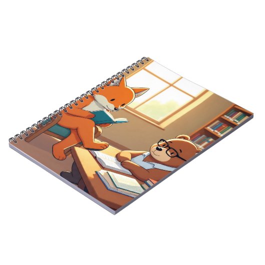 Notebook-Abdeckung für Smart Fox Bären Reading Lib Notizblock (Linke Seite)