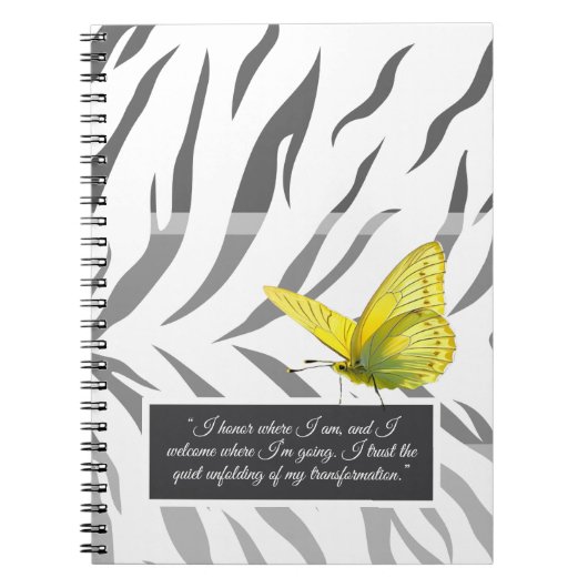 Notebook-Affirmation Tiger Stripe Butterfly Notizblock (Vorderseite)