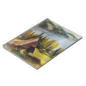 Notebook Ann Hayes Gemälde Chalet am See Notizblock (Linke Seite)