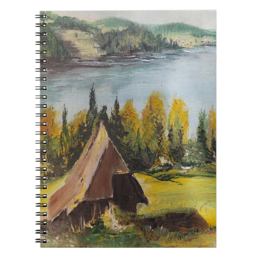 Notebook Ann Hayes Gemälde Chalet am See Notizblock (Vorderseite)