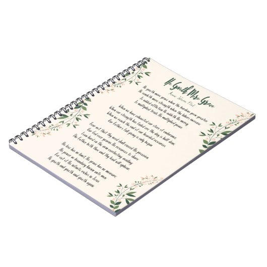 Notebook Annie Johnson Flint He Giveth More Grace Notizblock (Linke Seite)
