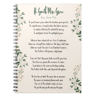Notebook Annie Johnson Flint He Giveth More Grace Notizblock