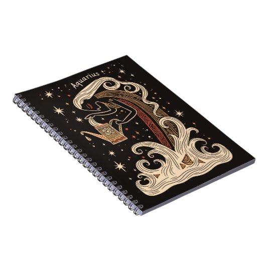 Notebook Aquarius Celestial Zodiac Art Notizblock (Rechte Seite)