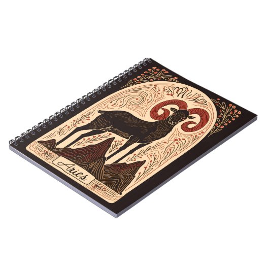 Notebook Aries Celestial Zodiac Art Notizblock (Linke Seite)
