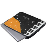 Notebook-Ärmel für Klaviermusik individuelle Name Laptopschutzhülle (Vorne Knopf)
