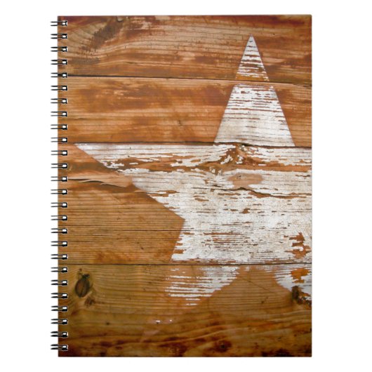 Notebook bekümmert Holzkörner verblasst White Star Notizblock (Vorderseite)