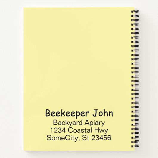 Notebook - BienenBehaltend Platten Notizblock (Rückseite)