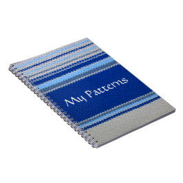 Notebook - Blaue und weiße Streifen Notizblock