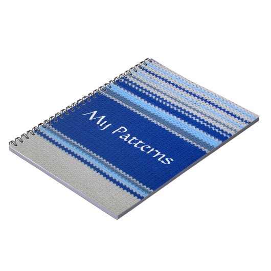 Notebook - Blaue und weiße Streifen Notizblock (Linke Seite)