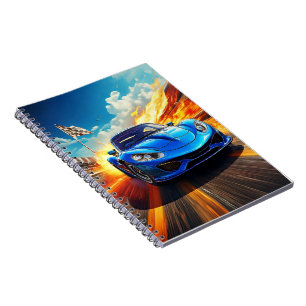 Notebook - Blauer Sportwagen Notizblock