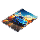 Notebook - Blauer Sportwagen Notizblock (Linke Seite)
