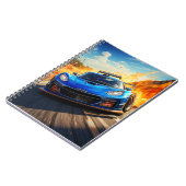 Notebook - Blauer Sportwagen Notizblock (Linke Seite)