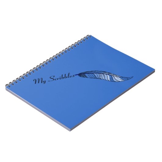 Notebook - Blue Feather Pen Notizblock (Linke Seite)
