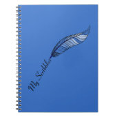 Notebook - Blue Feather Pen Notizblock (Vorderseite)