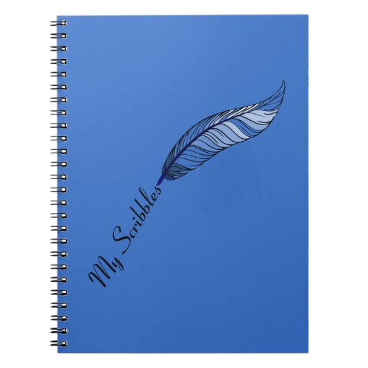 Notebook - Blue Feather Pen Notizblock (Vorderseite)
