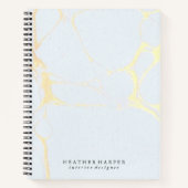 Notebook - Blue & Gold Marble Notizblock (Vorderseite)