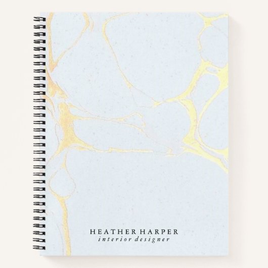 Notebook - Blue & Gold Marble Notizblock (Vorderseite)