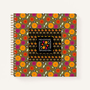 Notebook-Blume aus der Mitte des Jahrhunderts Notizblock