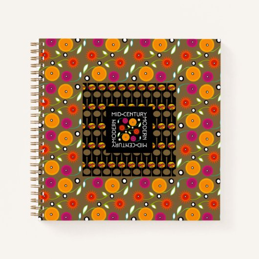 Notebook-Blume aus der Mitte des Jahrhunderts Notizblock (Vorderseite)