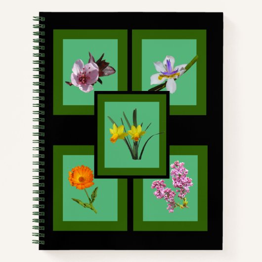 Notebook - Blume in Rahmen ausschneiden Notizblock (Vorderseite)