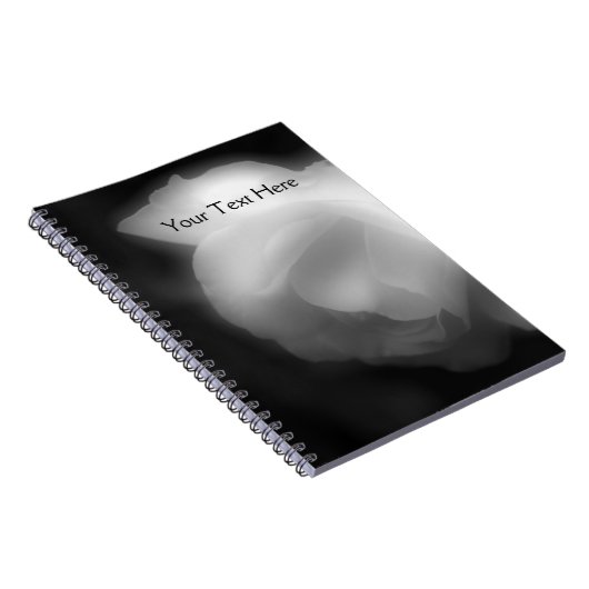 Notebook-Blume in Schwarz und Weiß Notizblock (Rechte Seite)