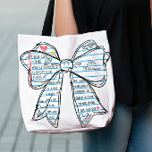 Notebook Bow Teacher Back to School Personalized Tragetaschen Mit Langen Trägern