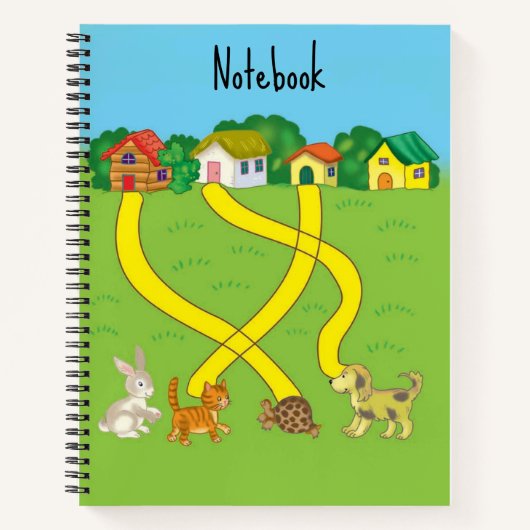 Notebook-Cartoon Labirinth für Kinder Notizblock (Vorderseite)
