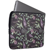 Notebook-Case mit lila und schwarzer Flora Laptopschutzhülle (Vorne Rechts)