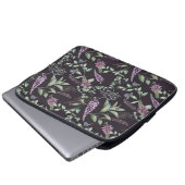 Notebook-Case mit lila und schwarzer Flora Laptopschutzhülle (Vorne Knopf)