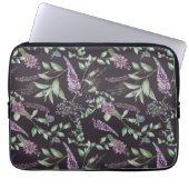 Notebook-Case mit lila und schwarzer Flora Laptopschutzhülle (Vorderseite)