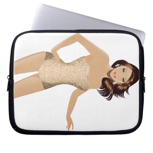 Notebook-Case mit weißem Swimsuit Laptopschutzhülle (Vorderseite)