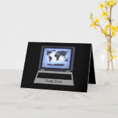 Notebook-Computer Weltkarte Grußkarte 2 Karte (Gelbe Blume)