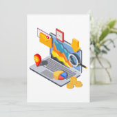 Notebook-Computing Einladung (Stehend Vorderseite)