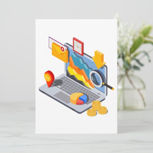 Notebook-Computing Einladung (Stehend Vorderseite)