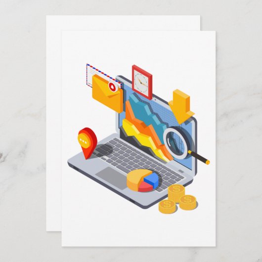 Notebook-Computing Einladung (Vorne/Hinten)