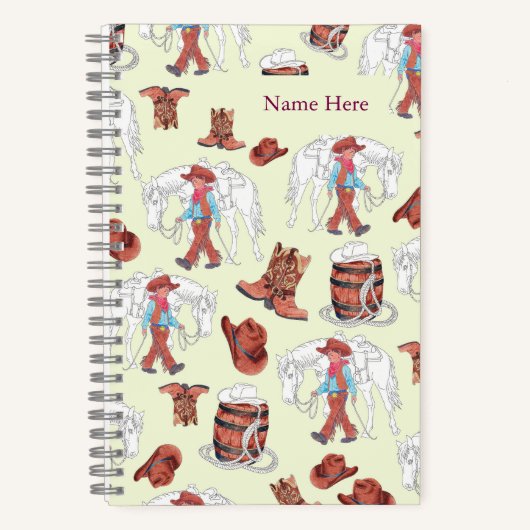 Notebook-Cowboy und Pferd Notizblock (Vorderseite)