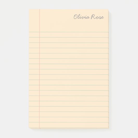 Notebook-Creme mit personalisierter Linde Post-it Klebezettel (Vorderseite)