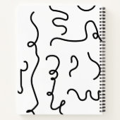 Notebook-Design für Schwarz-Weiß-Wiggle-Line Notizblock (Rückseite)